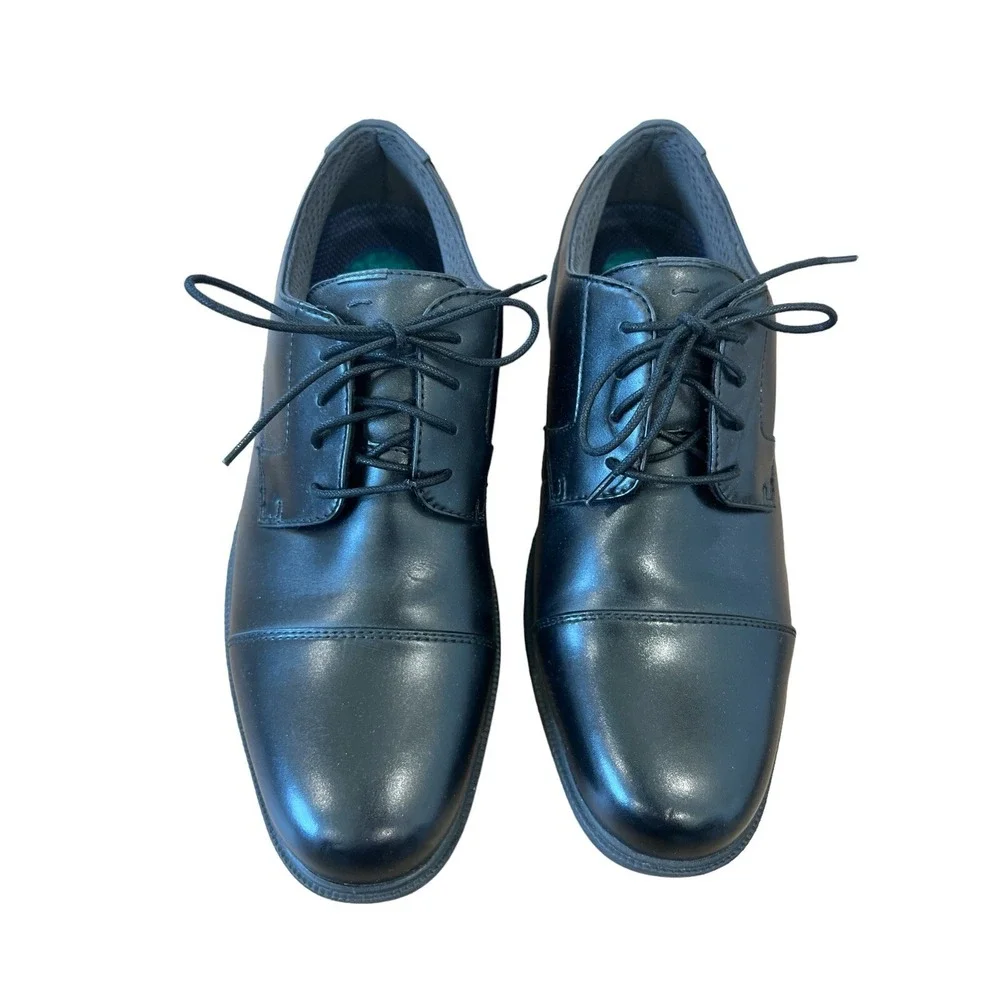 Nunn Bush Mens Black Leather Comfort Gel Memory Foam Oxford Dress Shoes Size 12M